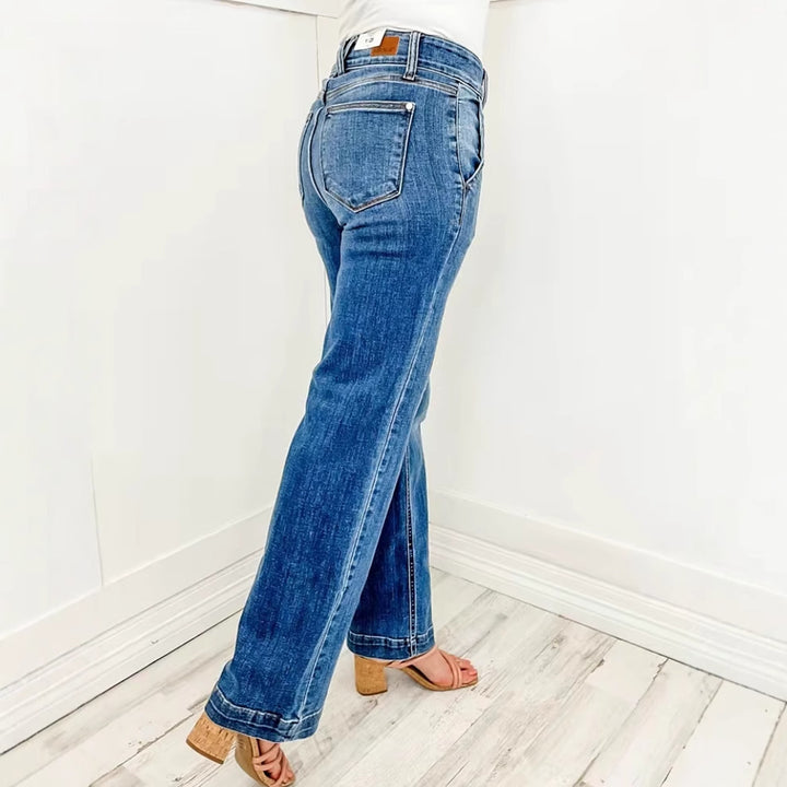 Jeans larges taille haute pour femmes avec coupe confortable Levoire