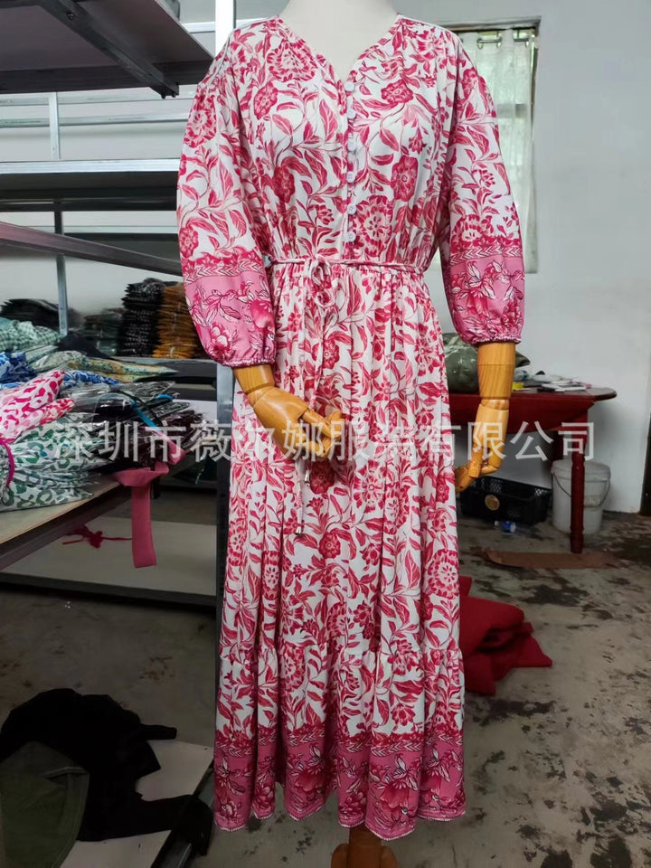 Levoire | Robe à motif noué Imprimé fleuri Rosa