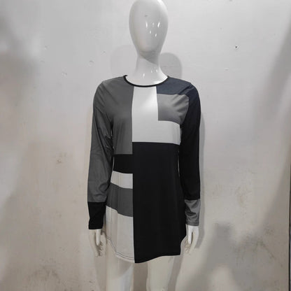 Levoire | T-shirt à col rond à motifs tendance à manches longues