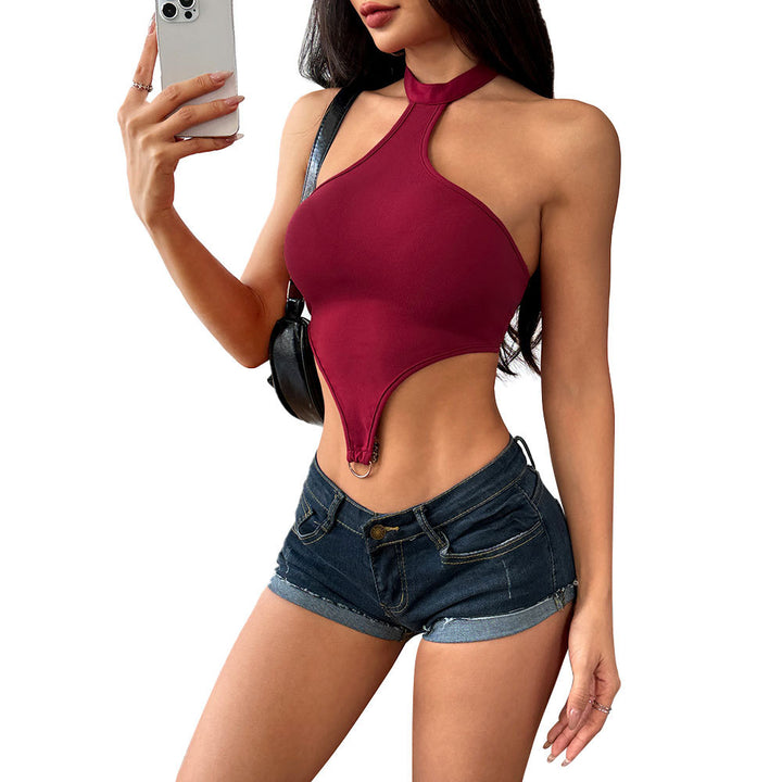Body femme à encolure plongeante en V avec détail de laçage élégant Levoire