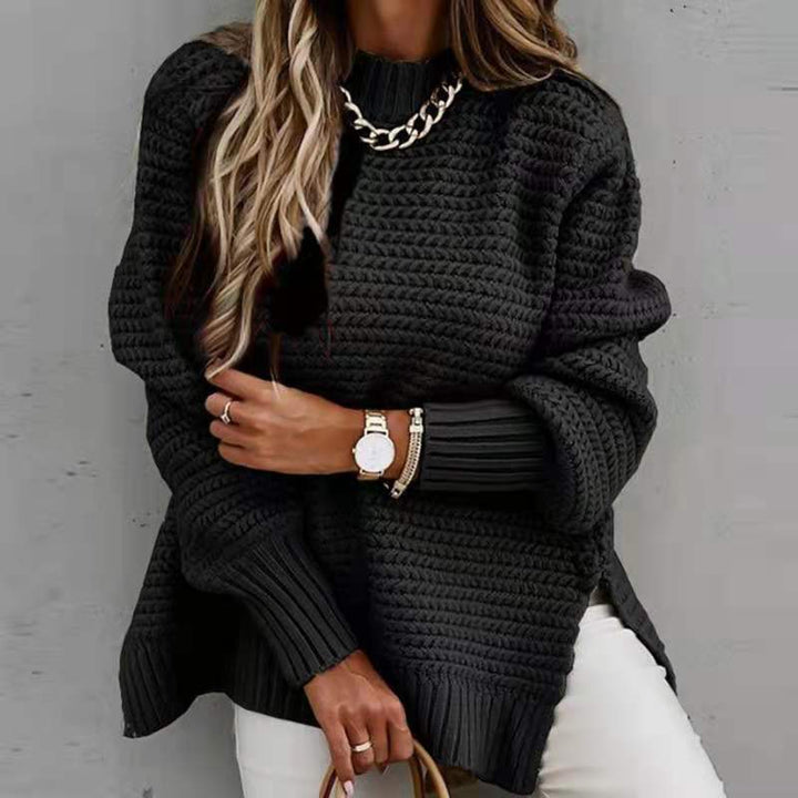 Pull en tricot pour femme avec un motif gaufré moderne et des manches larges Levoire