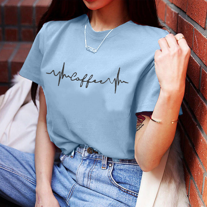 T-shirt pour femmes avec lettrage créatif et coupe décontractée Levoire