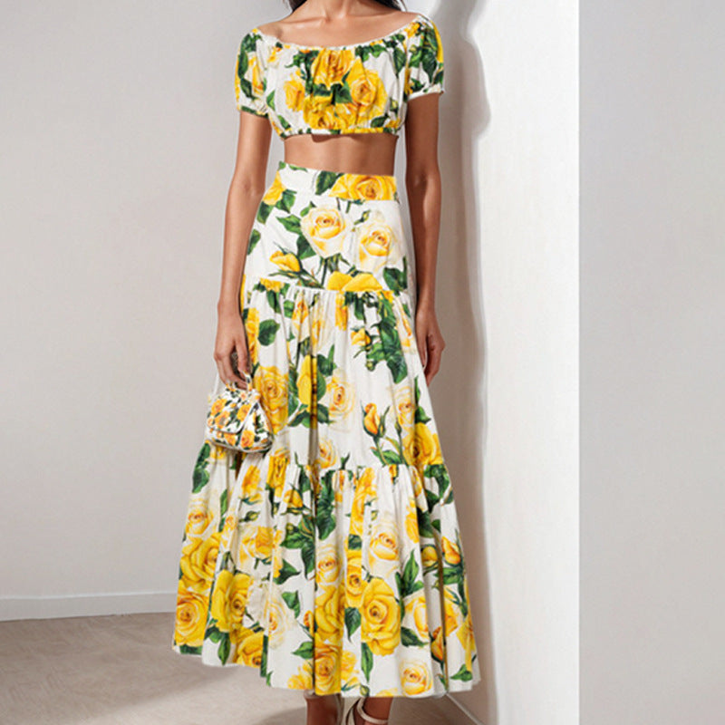 Ensemble floral à deux pièces pour femmes Levoire