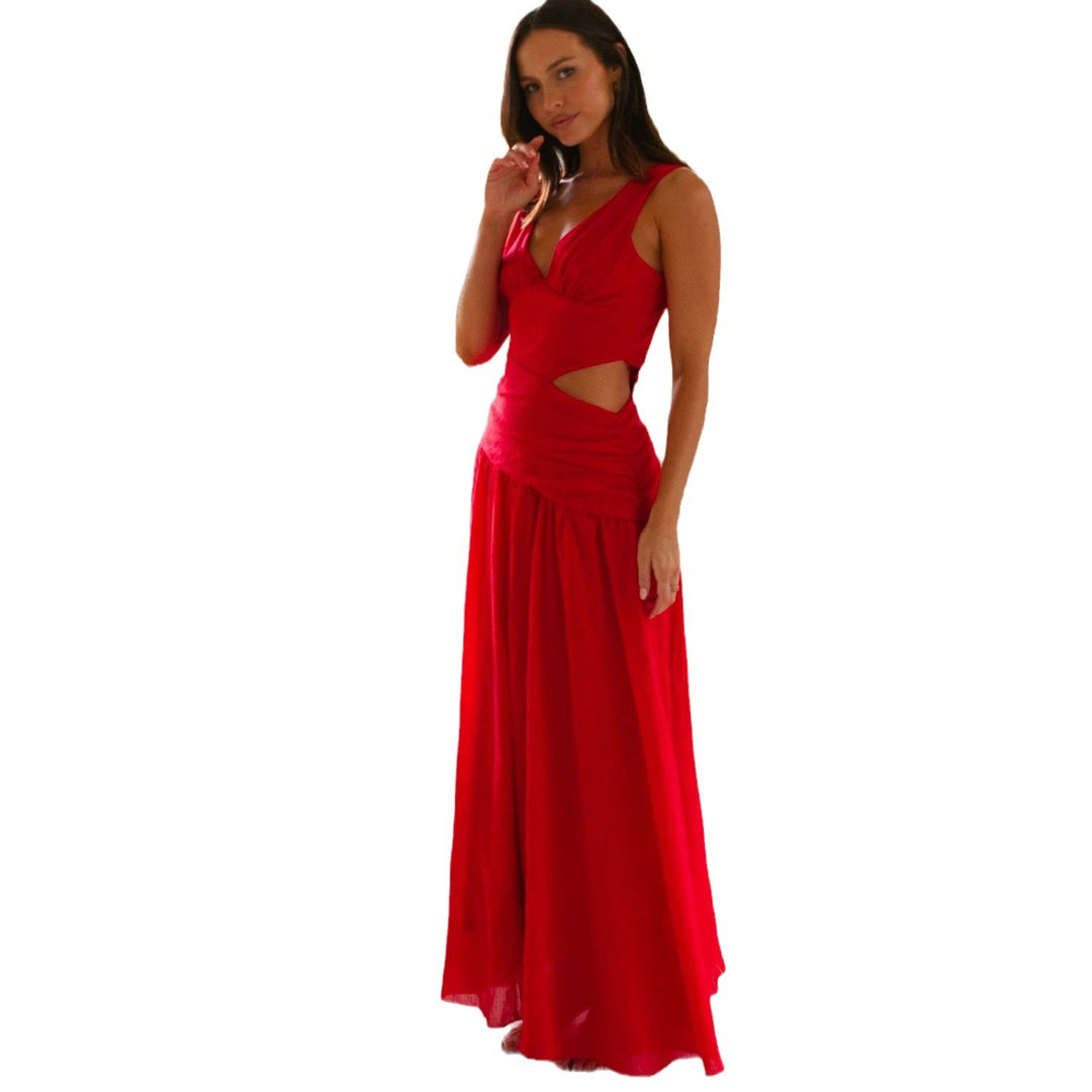 Robe Maxi Femme avec Détails Découpés et Jupe Flottante Levoire