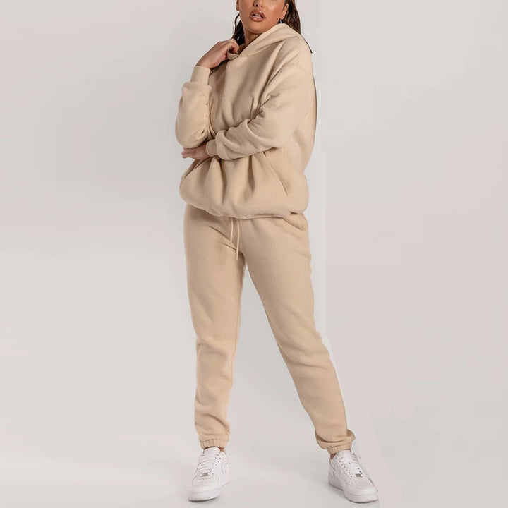 Ensemble de sweat à capuche décontracté pour femmes avec poches pratiques et taille élastique Levoire