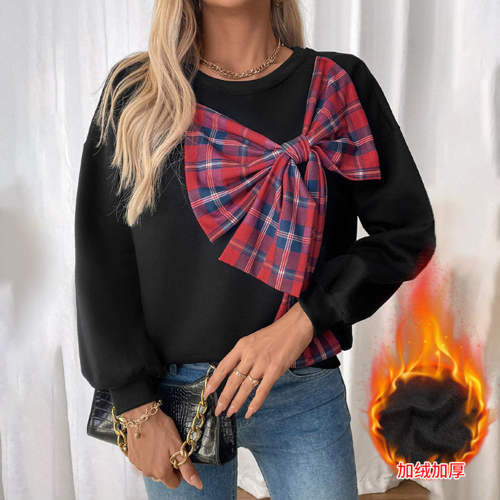 Sweat-shirt féminin à la mode avec design de nœud artistique Levoire
