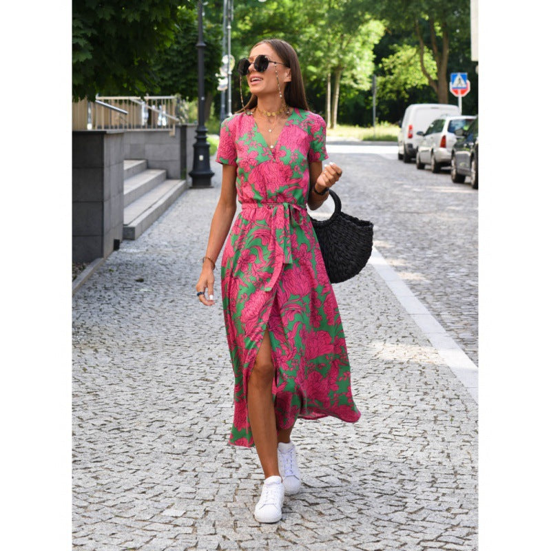 Levoire | Robe Maxi Vivante Avec Motif Floral Rosa