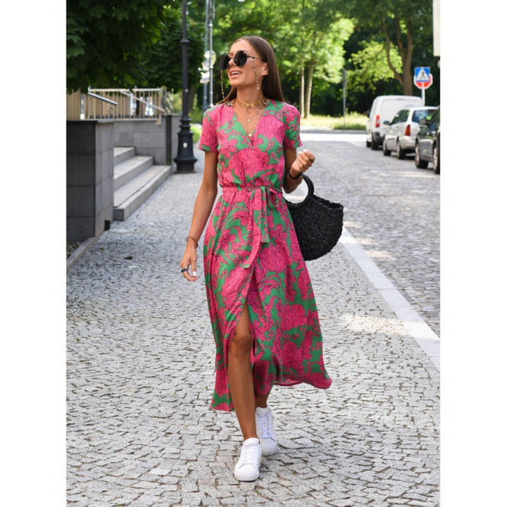 Levoire | Robe Maxi Vivante Avec Motif Floral Rosa