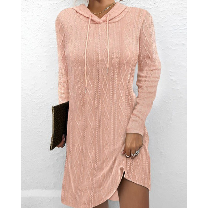 Robe en tricot pour femmes avec capuche et motif texturé Levoire