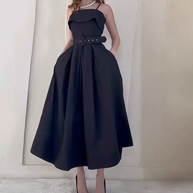 Robe maxi pour femme avec bretelles et ceinture cintrée Levoire