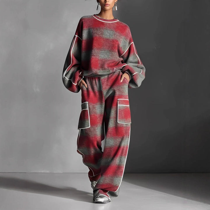 Costume décontracté pour femmes avec design rayé et poches profondes Levoire