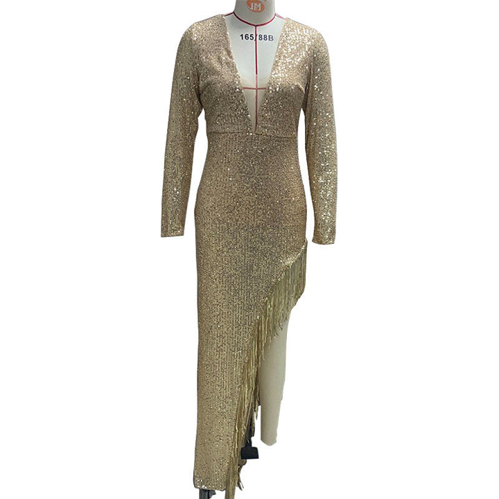Levoire | Élégant Sexy Robe Asymétrique Or