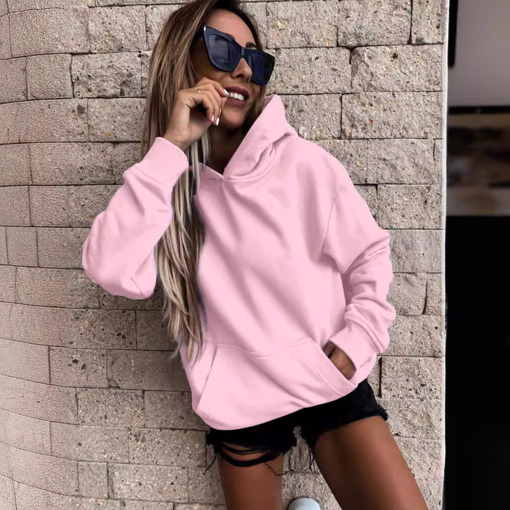Sweat à capuche décontracté pour femmes en matériau doux avec poches pratiques Levoire