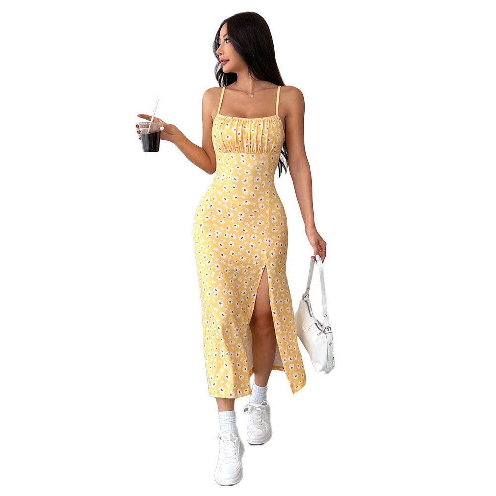 Robe midi femme avec imprimé floral et fente haute Levoire