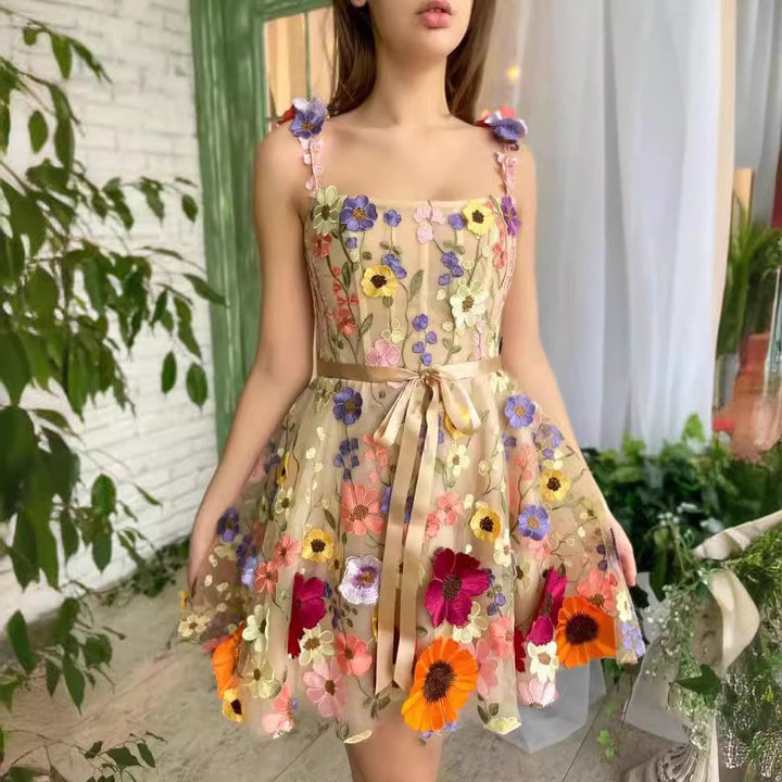 Levoire | Chic Flower Broderie Bodycon Sexy Robe
