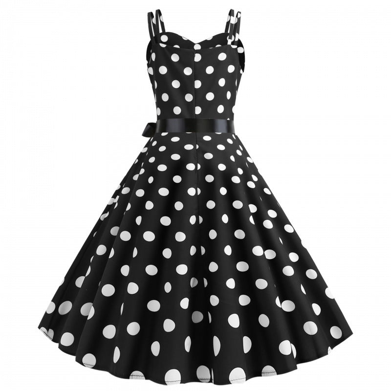 Robe swing femme avec des pois classiques et une jupe évasée Levoire