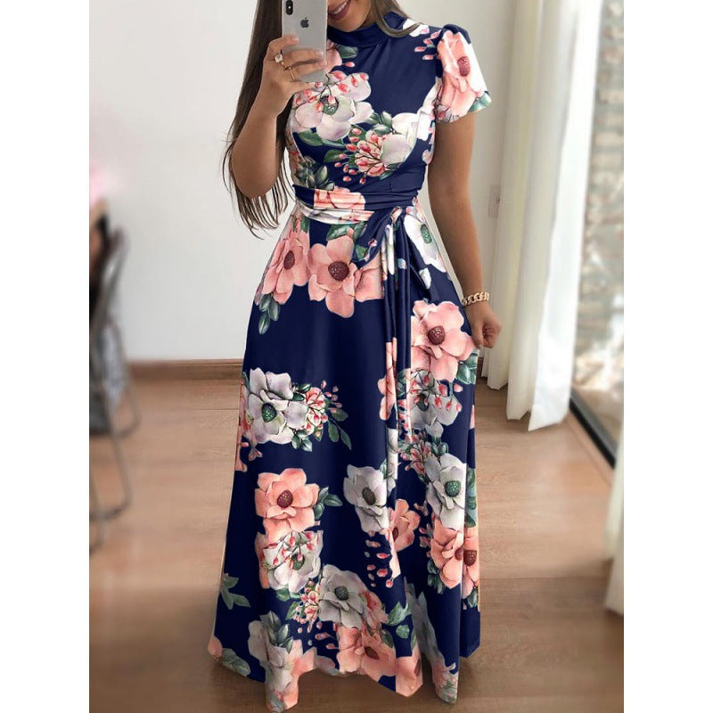 Robe Maxi Femme avec Design Floral Élégant et Coupe Flatteuse