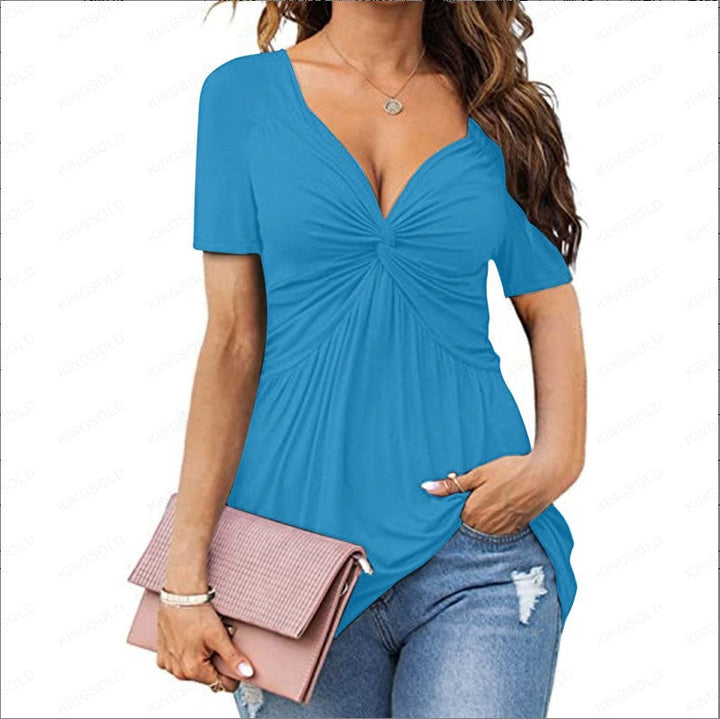 Levoire | Pull en tricot uni décontracté Näe-Bleu