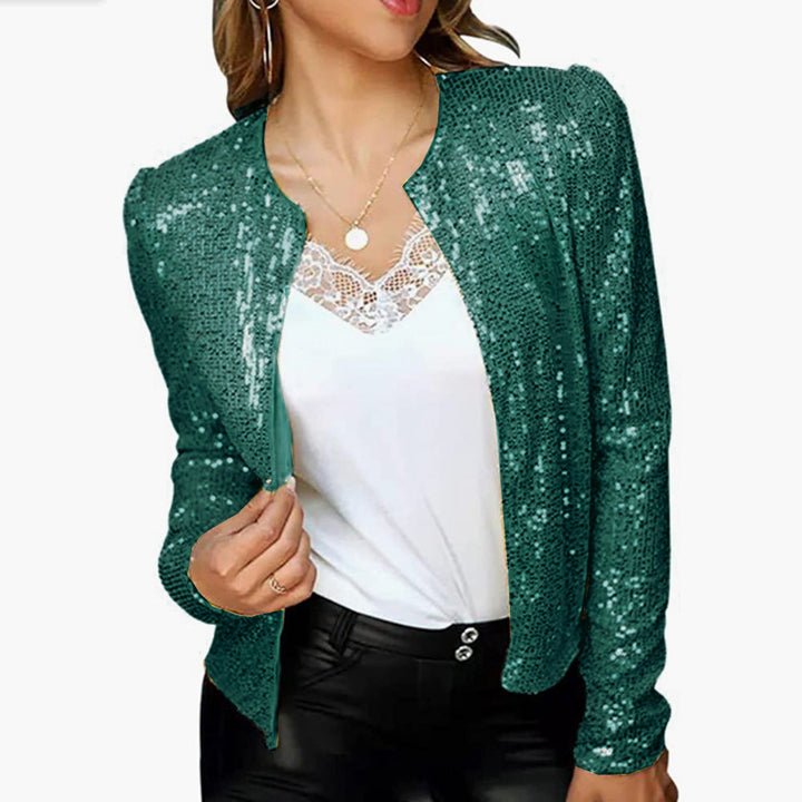 Levoire | Élégante Veste de Printemps Courte Casual Vert foncé