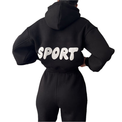 Levoire | Ensemble de Sport à Imprimé Huppari-Tendu-Tendance à Deux Pièces