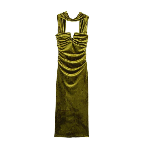 Levoire | Robe Longue Sans Bretelles en Velours Attrayante