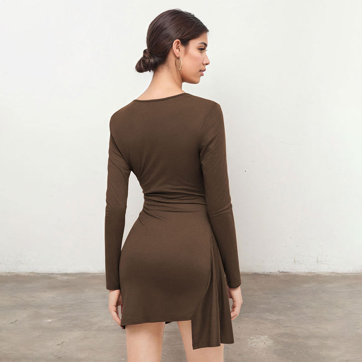 Robe portefeuille femme avec détails de volants décoratifs et silhouette sculptante Levoire