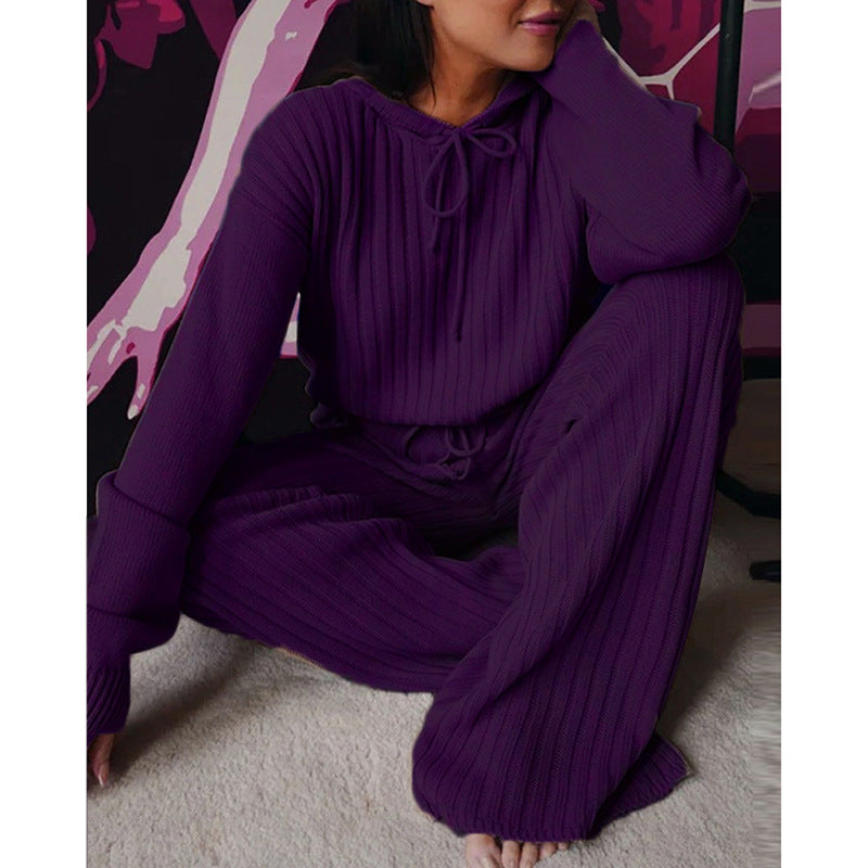 Women's Relax Suit with Hood and Wide Leg Levoire