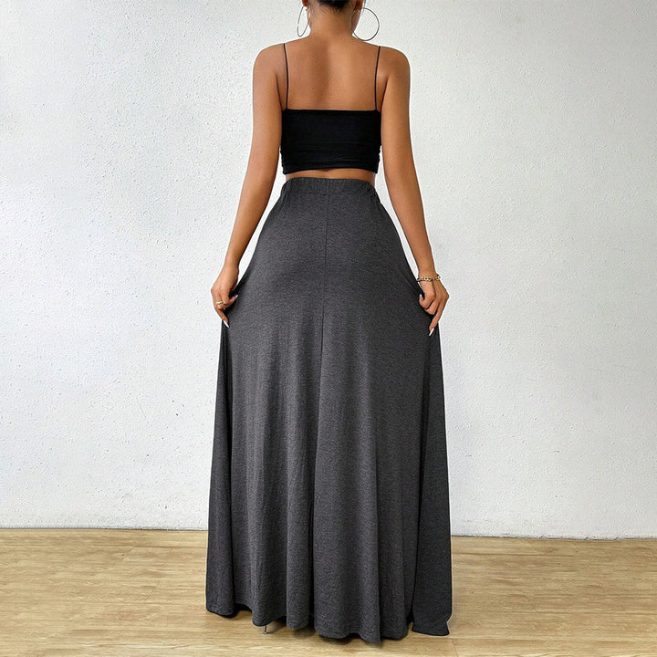 Jupe maxi pour femme avec cordon de serrage ajustable et taille élastique Levoire