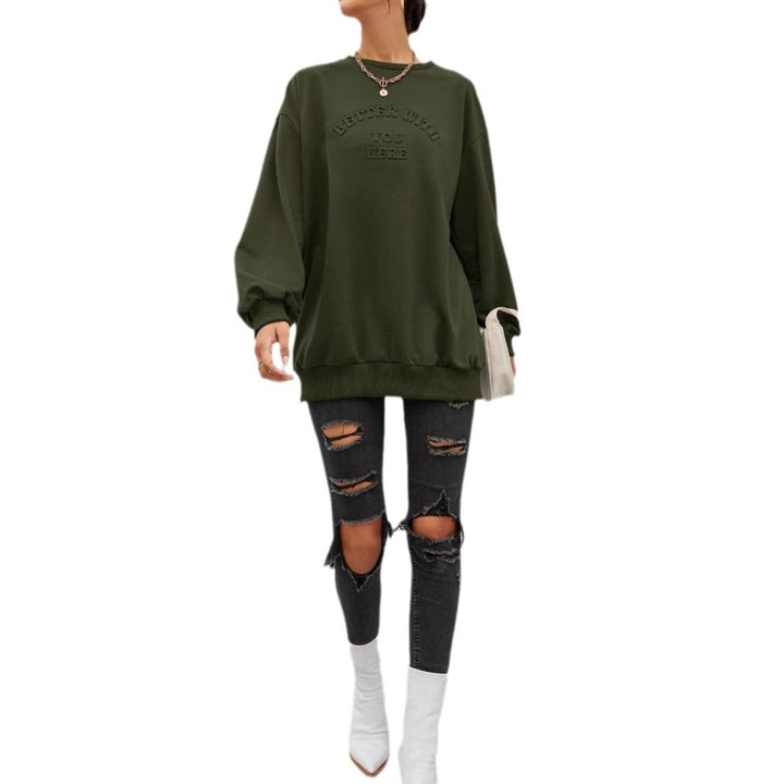 Sweatshirt décontracté pour femmes avec lettrage en relief Levoire