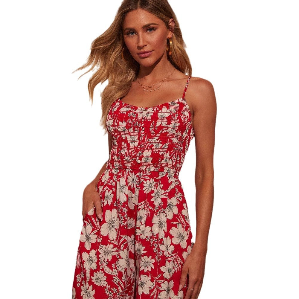 Robe maxi élégante décontractée pour femmes avec des motifs floraux Levoire