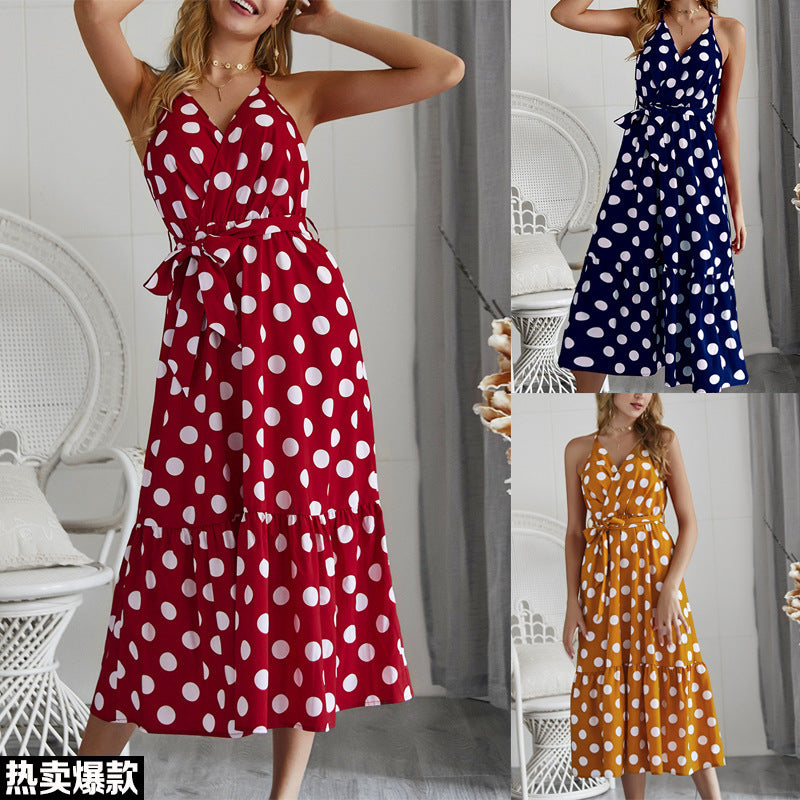 Robe maxi femme à pois et volants par Levoire