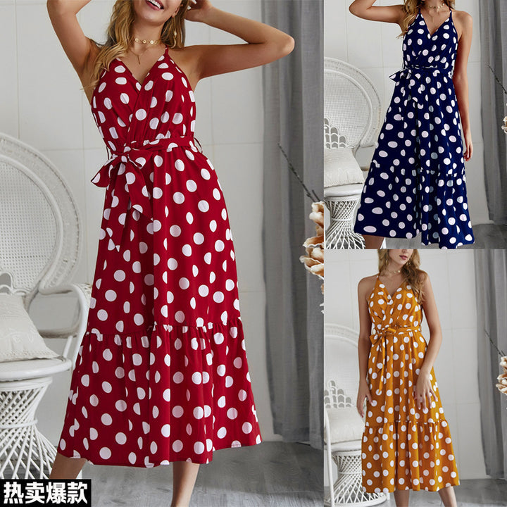 Robe maxi femme à pois et volants par Levoire