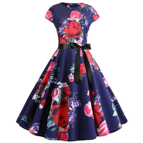 Robe midi femme avec des motifs floraux et jupe évasée Levoire