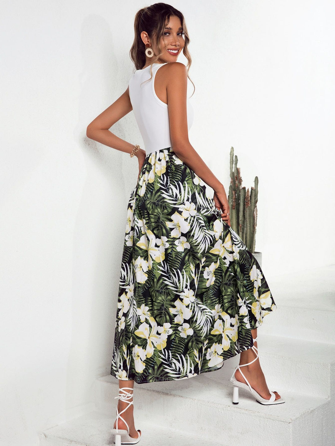 Jupe maxi pour femmes avec motif floral et ourlet évasé Levoire