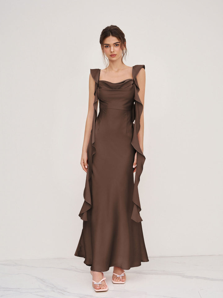 Robe de soirée pour femme avec volants asymétriques Levoire