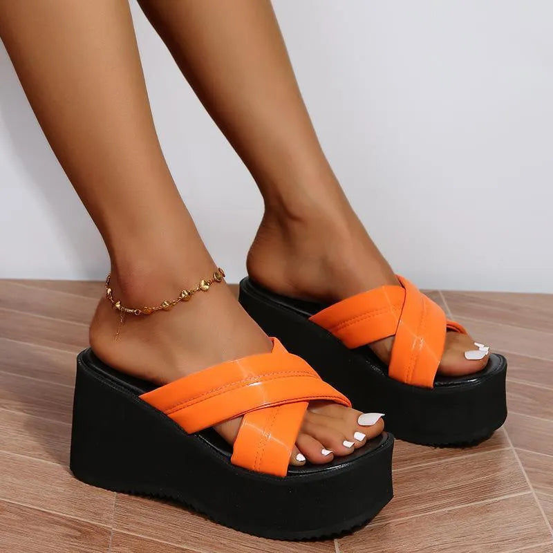 Levoire | Sandales à talons hauts croisées pour femmes Orange