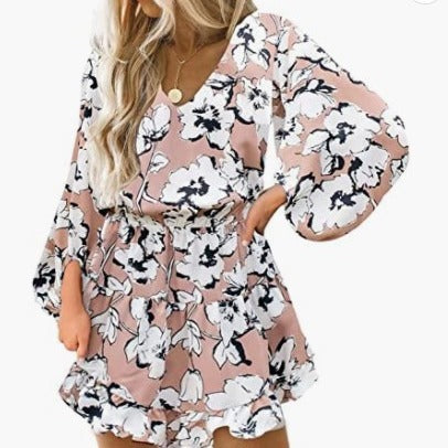 Robe à manches courtes pour femmes avec des manches bouffantes volumineuses Levoire