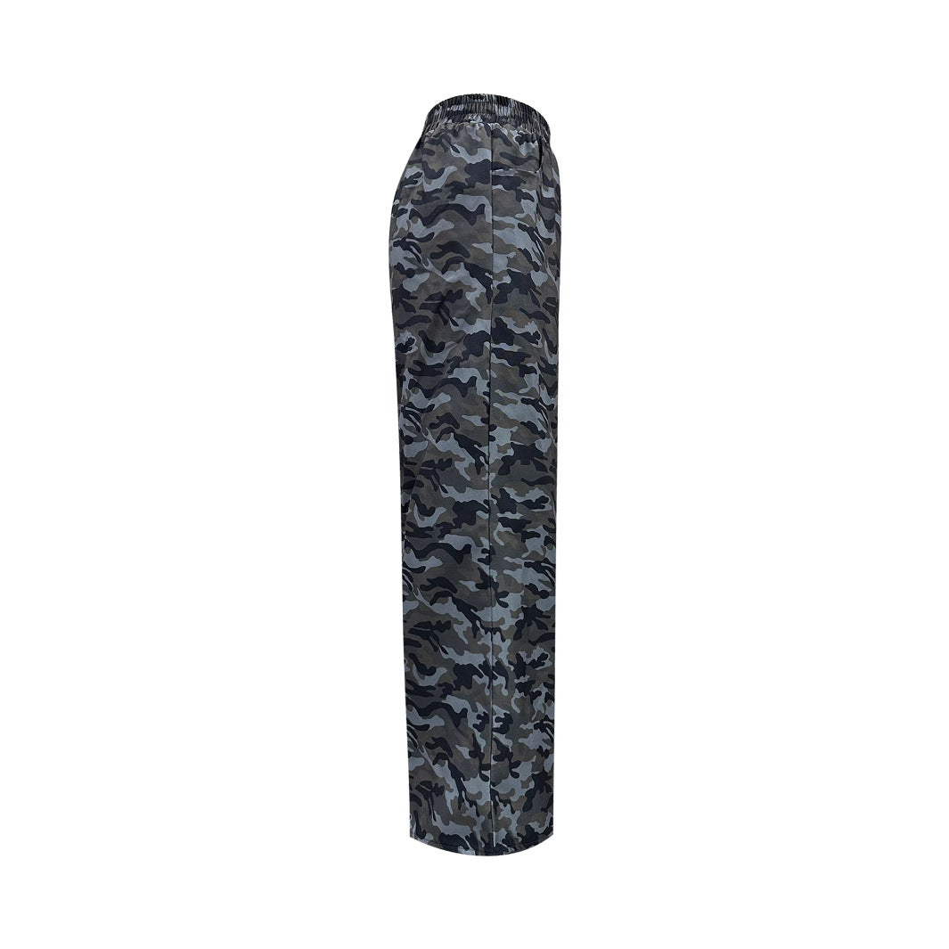 Pantalons cargo larges pour femmes avec imprimé camouflage moderne Levoire