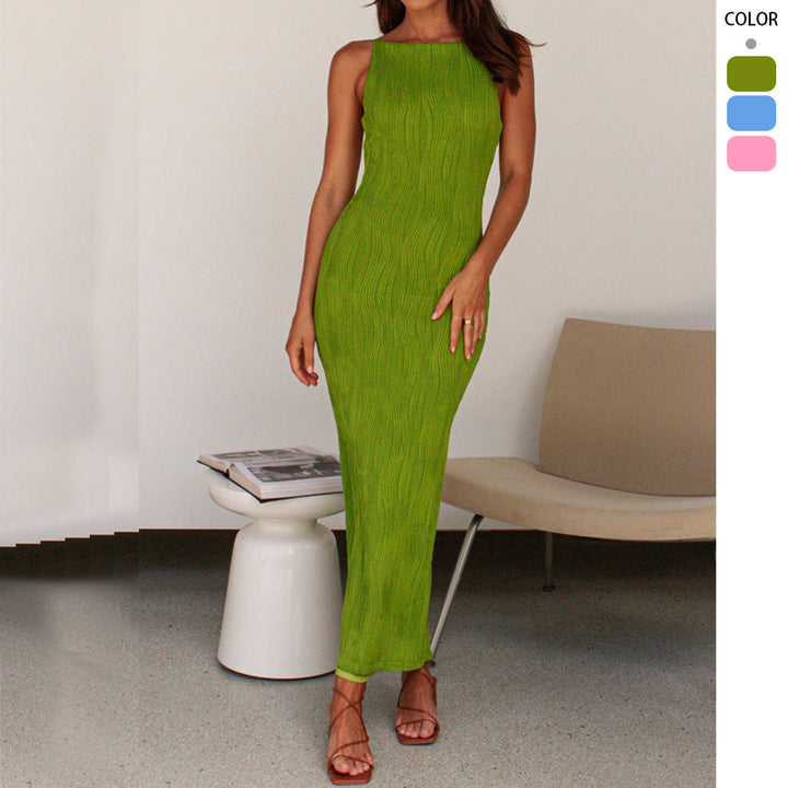Robe maxi femme avec un design côtelé élégant et une silhouette ajustée Levoire