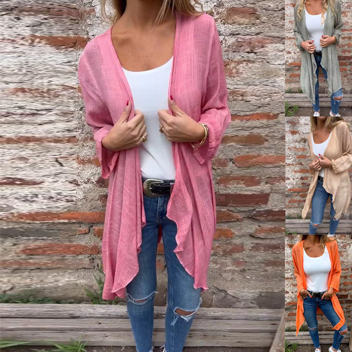 Gilet long pour femme à coupe fluide et élégants plis Levoire