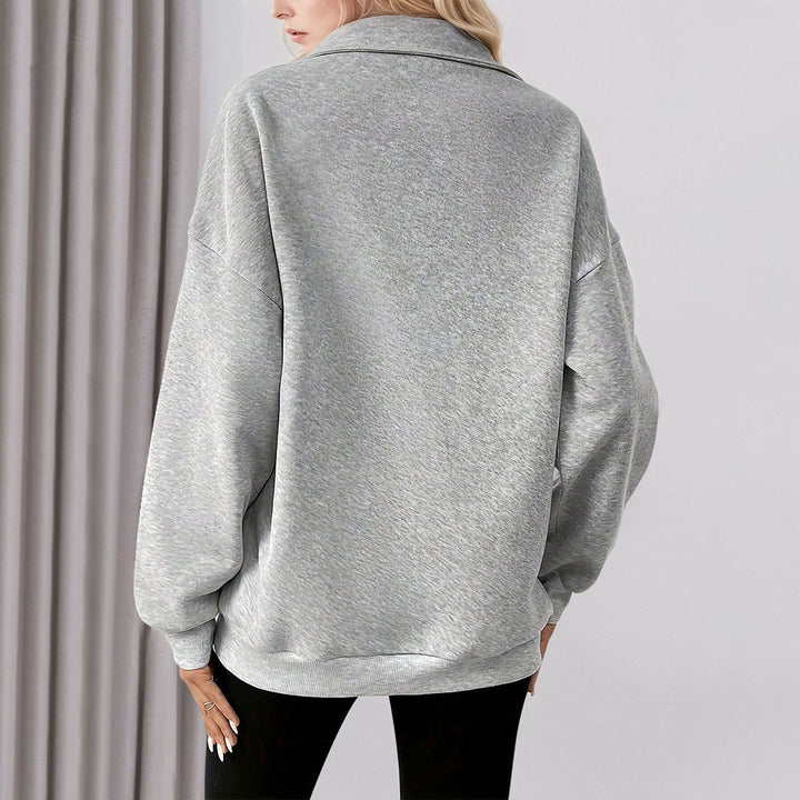 Sweat-shirt décontracté pour femmes avec une demi-fermeture éclair et poches pratiques Levoire