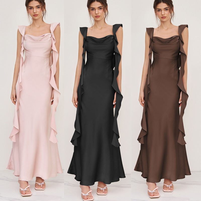 Robe de soirée pour femme avec volants asymétriques Levoire