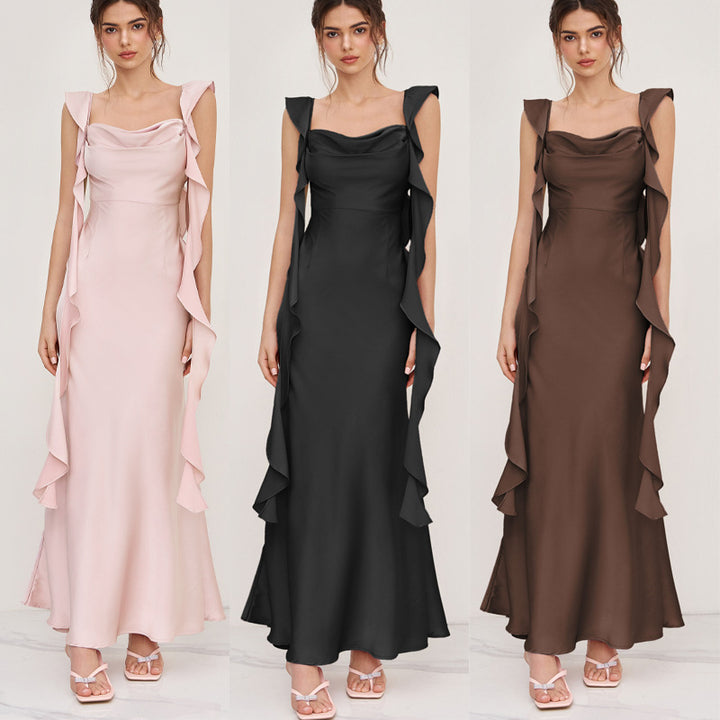 Robe de soirée pour femme avec volants asymétriques Levoire