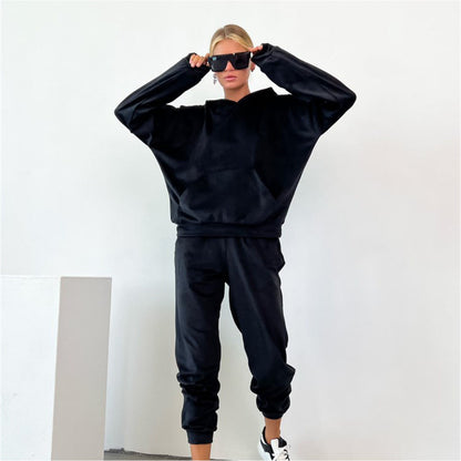 Levoire | Ensemble de sport élégant en molleton noir