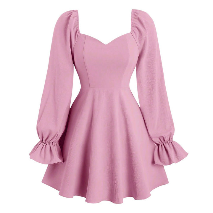 Robe mini femme avec manches bouffantes et décolleté en cœur chic Levoire