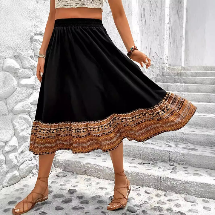 Jupe maxi pour femme avec motif ethnique vibrant Levoire