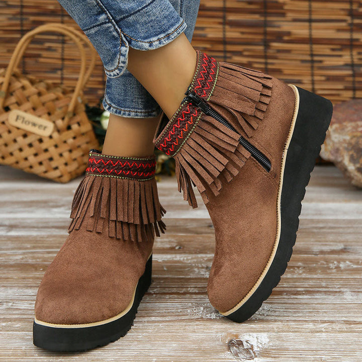 Levoire | Bottines À Franges Hiver Brune