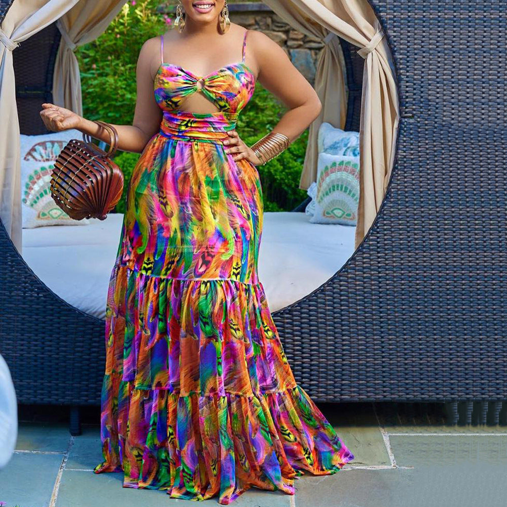 Levoire | Robe Maxi à Imprimé Élégant avec Dos Dégagé Abb. 2