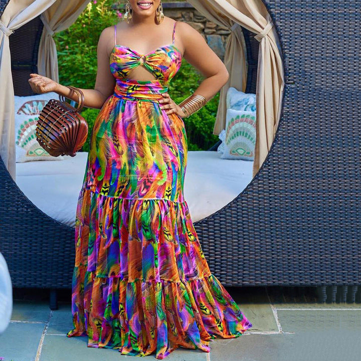 Levoire | Robe Maxi à Imprimé Élégant avec Dos Dégagé Abb. 2