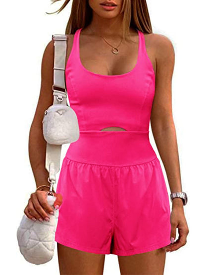 Levoire | Combinaison mode dos nu Combinaison ajustée à double bretelle Rosa